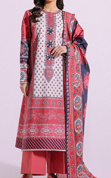 Ethnic Carmine Pink Lawn Suits | Pakistani Lawn Suits- Image 1