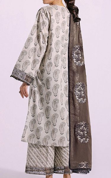 Ethnic Ash White Lawn Suit | Pakistani Lawn Suits- Image 2