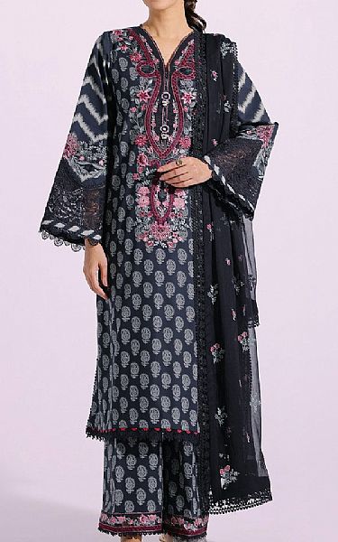 Ethnic Black Lawn Suit | Pakistani Lawn Suits- Image 1
