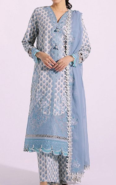Ethnic Baby Blue Lawn Suit | Pakistani Lawn Suits- Image 1