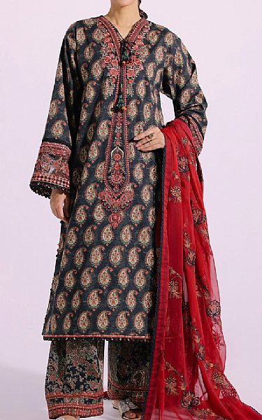 Ethnic Black Lawn Suit | Pakistani Lawn Suits- Image 1