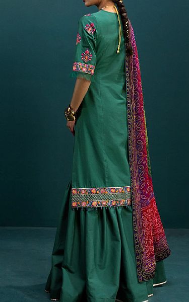 Ethnic Grass Green Lawn Suit | Pakistani Dresses in USA- Image 2