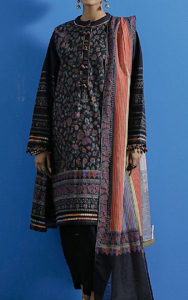 Ethnic Black Khaddar Suit (2 Pcs) | Pakistani Dresses in USA- Image 1
