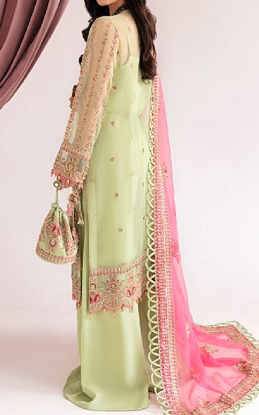 Fabiha Fatima Mint Green Organza Suit | Pakistani Embroidered Chiffon Dresses- Image 2