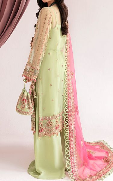 Fabiha Fatima Mint Green Organza Suit | Pakistani Embroidered Chiffon Dresses USA- Image 2