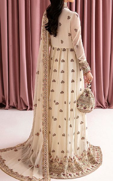 Fabiha Fatima Off-white Chiffon Suit | Pakistani Embroidered Chiffon Dresses- Image 2