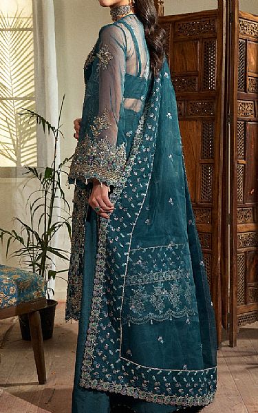 Fabiha Fatima Blue Dianne Organza Suit | Pakistani Embroidered Chiffon Dresses USA- Image 2