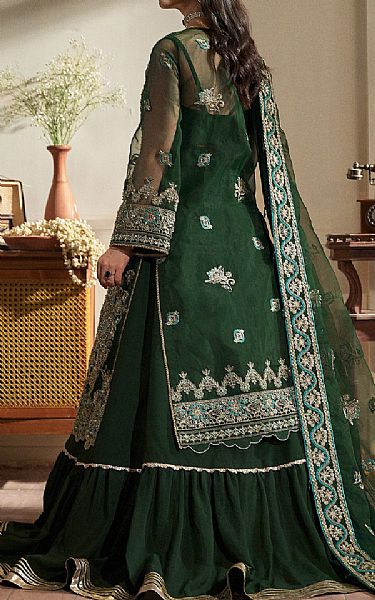 Fabiha Fatima Timber Green Organza Suit | Pakistani Embroidered Chiffon Dresses USA- Image 2
