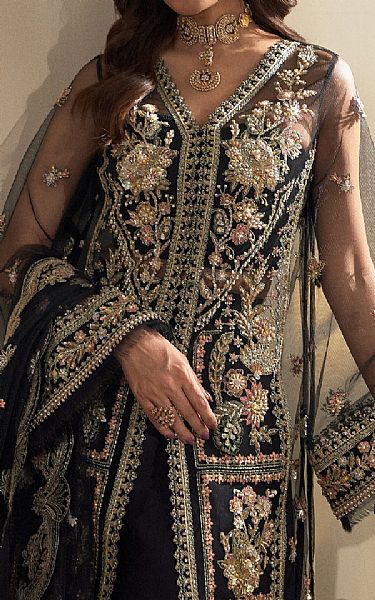 Fabiha Fatima Black Net Suit | Pakistani Embroidered Chiffon Dresses USA- Image 3