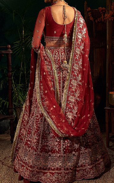 Fabiha Fatima Red Net Suit | Pakistani Embroidered Chiffon Dresses USA- Image 2