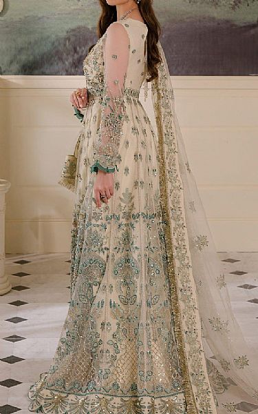Fabiha Fatima Ivory Net Suit | Pakistani Embroidered Chiffon Dresses USA- Image 2