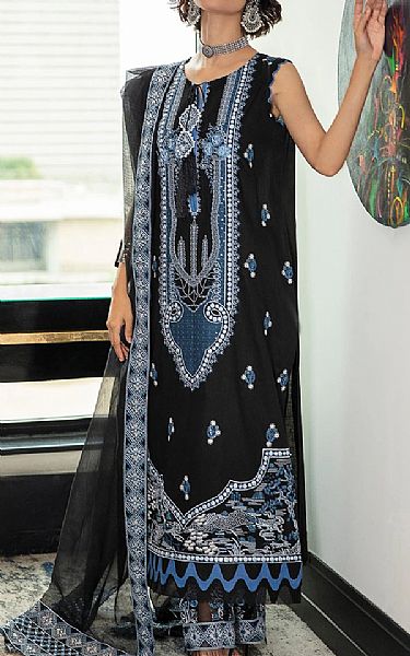 Ittehad Black/Blue Lawn Suit | Pakistani Dresses in USA- Image 1