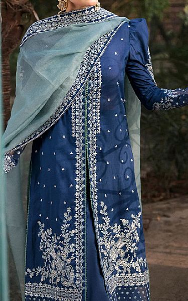 Faiza Faisal Royal Blue Lawn Suit | Pakistani Dresses in USA- Image 1