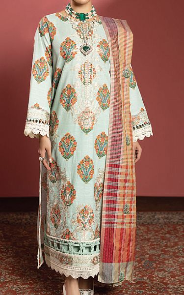 Faiza Faisal Light Turquoise Lawn Suit | Pakistani Dresses in USA- Image 1