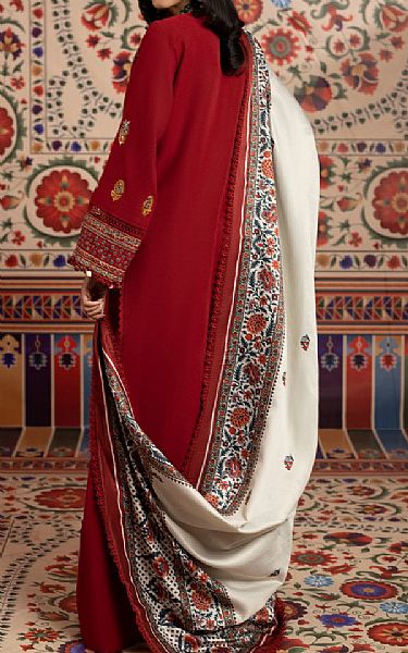 Faiza Faisal Scarlet Khaddar Suit | Pakistani Winter Dresses- Image 2