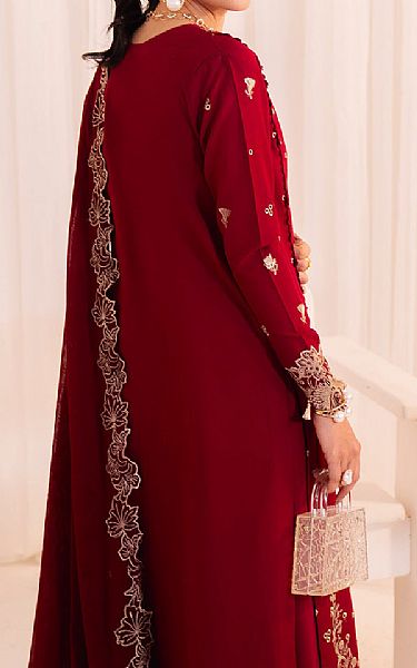 Faiza Faisal Maroon Lawn Suit | Pakistani Lawn Dress in USA- Image 2