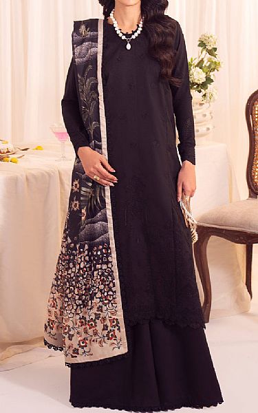 Faiza Faisal Black Lawn Suit | Pakistani Lawn Dress in USA- Image 1