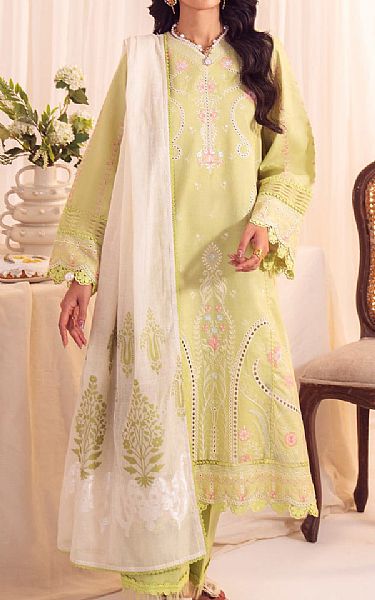 Faiza Faisal Thistle Green Lawn Suit | Pakistani Lawn Dress in USA- Image 1
