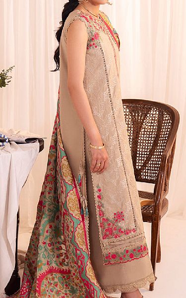 Faiza Faisal Beige Lawn Suit | Pakistani Lawn Dress in USA- Image 2