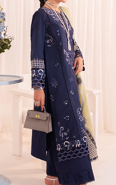 Faiza Faisal Navy Blue Lawn Suit | Pakistani Lawn Dress in USA- Image 2