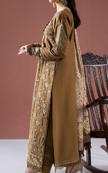 Faiza Faisal Clay Brown Karandi Suit | Pakistani Winter Dresses in USA- Image 2
