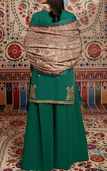 Faiza Faisal Teal Khaddar Suit | Pakistani Winter Dresses- Image 2