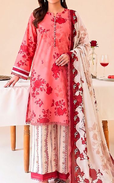 Faiza Faisal Light Salmon Pink Lawn Suit | Pakistani Lawn Dress in USA- Image 1