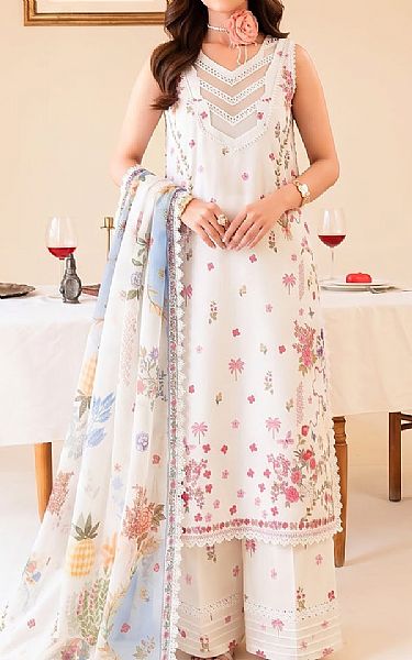 Faiza Faisal Off White Lawn Suit | Pakistani Lawn Dress in USA- Image 1