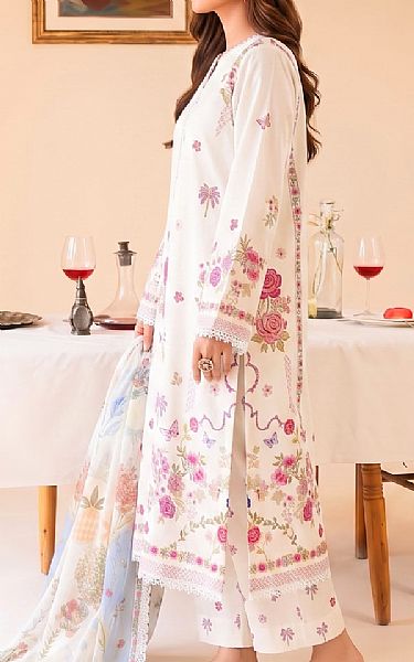 Faiza Faisal Off White Lawn Suit | Pakistani Lawn Dress in USA- Image 2