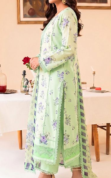 Faiza Faisal Light Green Lawn Suit | Pakistani Lawn Dress in USA- Image 2