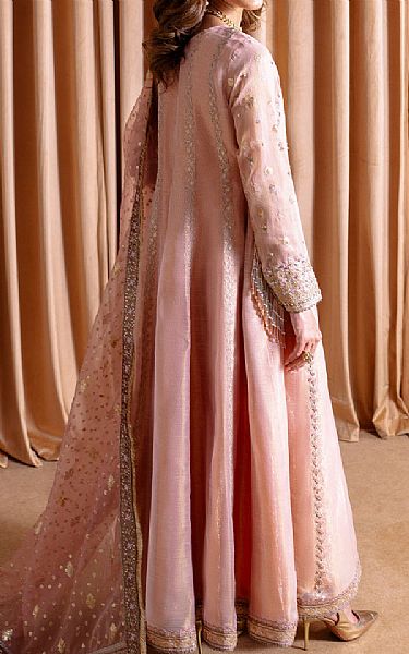 Faiza Faisal Peach Raw Masoori Net Suit | Pakistani Embroidered Chiffon Dresses USA- Image 2