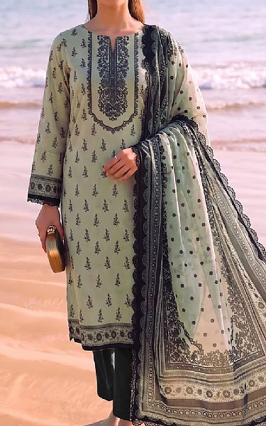 Faiza Faisal Sage Green Lawn Suit | Pakistani Lawn Dress in USA- Image 1