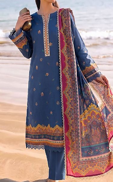 Faiza Faisal Blue Lawn Suit | Pakistani Lawn Dress in USA- Image 1