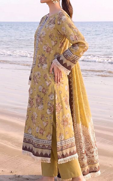 Faiza Faisal Sand Gold Lawn Suit | Pakistani Lawn Dress in USA- Image 2