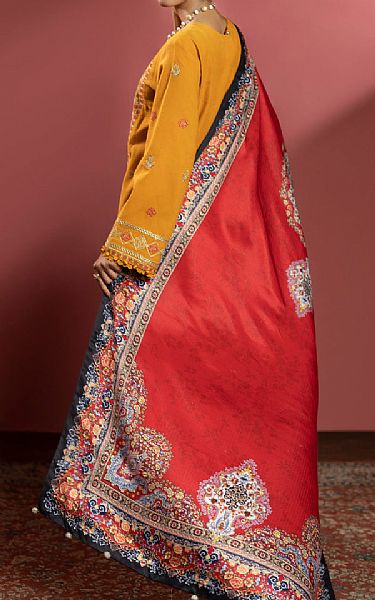 Faiza Faisal Mustard Khaddar Suit | Pakistani Winter Dresses- Image 2