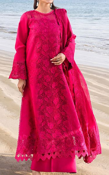 Faiza Faisal Hot Pink Lawn Suit | Pakistani Lawn Dress in USA- Image 1