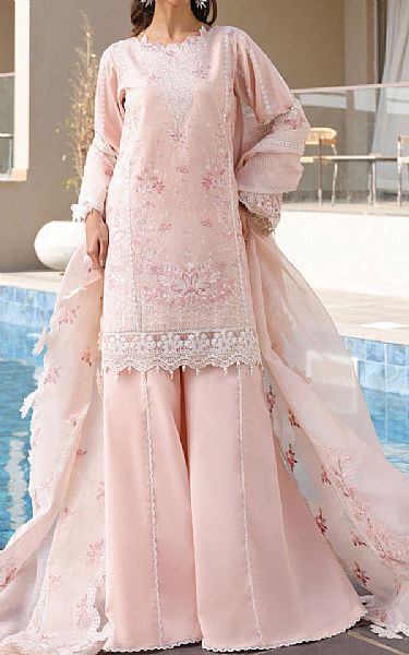 Faiza Faisal Baby Pink Lawn Suit | Pakistani Lawn Dress in USA- Image 1