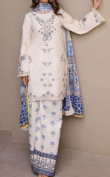 Faiza Faisal White Lawn Suit | Pakistani Lawn Dress in USA- Image 1