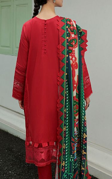 Faiza Faisal Pastel Red Dobby Suit | Pakistani Winter Dresses- Image 2