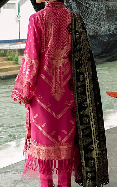 Faiza Faisal Hot Pink Jacquard Suit | Pakistani Winter Dresses- Image 2