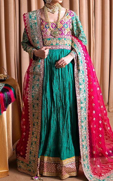 Faiza Faisal Multicolor Fancy Cotton Suit | Pakistani Embroidered Chiffon Dresses USA- Image 1