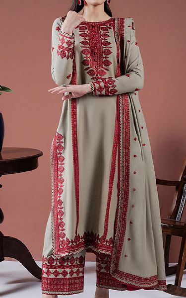 Faiza Faisal Sage Karandi Suit | Pakistani Winter Dresses in USA- Image 1