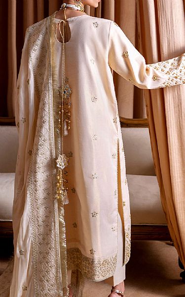 Faiza Faisal Ivory Fancy Cotton Suit | Pakistani Embroidered Chiffon Dresses USA- Image 2