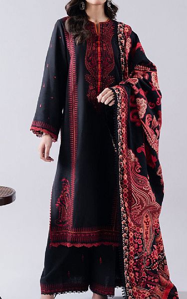 Faiza Faisal Black Khaddar Suit | Pakistani Winter Dresses in USA- Image 1