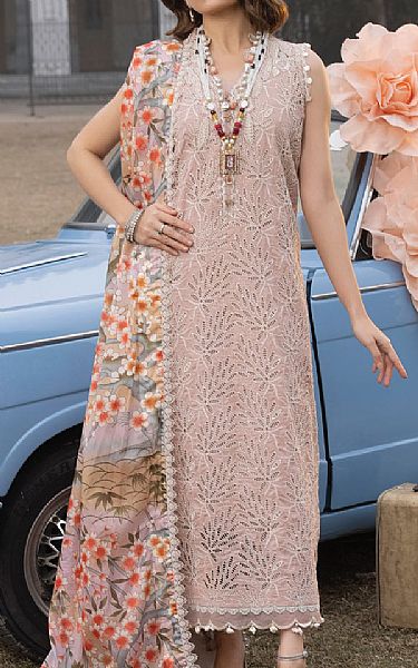 Faiza Faisal Tea Pink Dobby Cotton Suit | Pakistani Lawn Suits- Image 1
