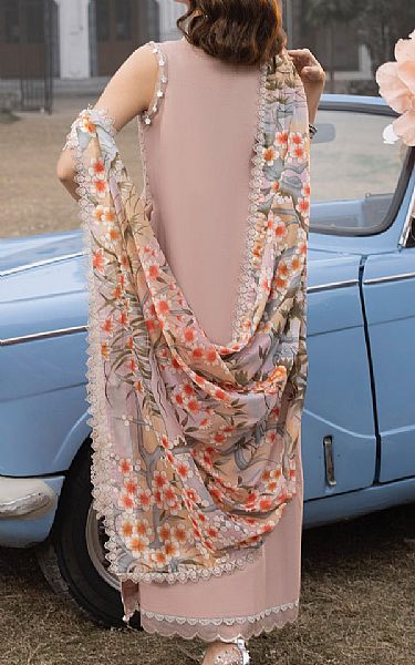Faiza Faisal Tea Pink Dobby Cotton Suit | Pakistani Lawn Suits- Image 2