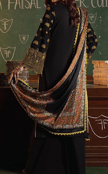 Faiza Faisal Black Cotton Suit | Pakistani Lawn Suits- Image 2