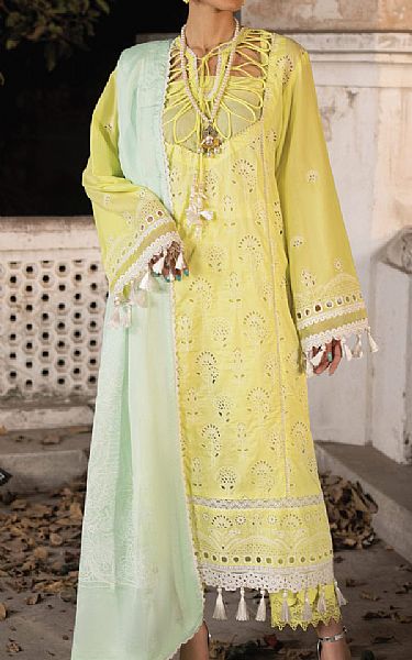 Faiza Faisal Yellow Cotton Suit | Pakistani Lawn Suits- Image 1