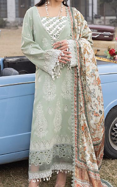 Faiza Faisal Pistachio Cotton Suit | Pakistani Lawn Suits- Image 1
