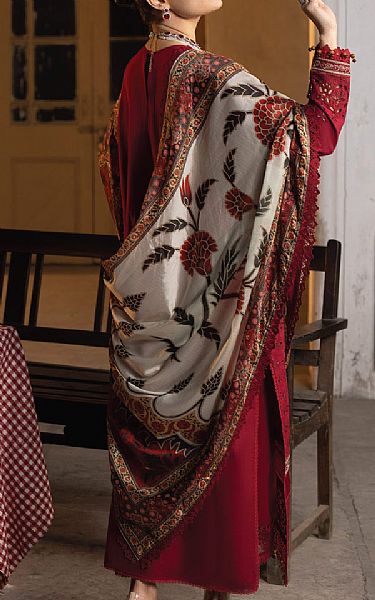 Faiza Faisal Scarlet Cotton Suit | Pakistani Lawn Suits- Image 2
